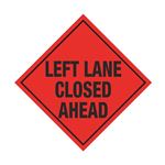 Left Lane Closed Ahead Sign